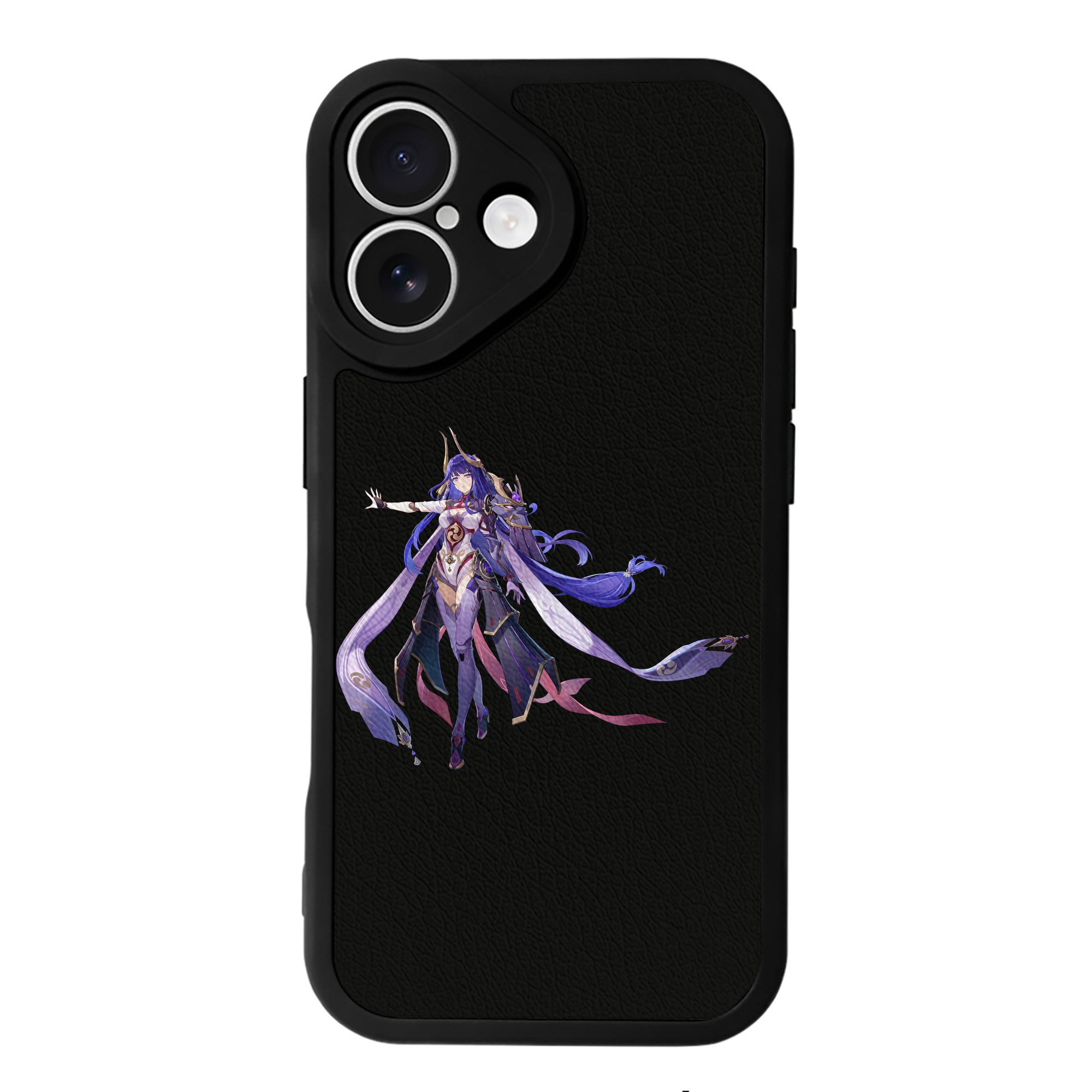 げんし神 雷電将軍 らいでんしょうぐん genshin Raiden Shogun 【iPhone 16シリーズ対応】シリコンスマホケース（レザー調） 材質：シリコン